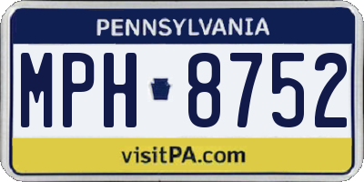 PA license plate MPH8752