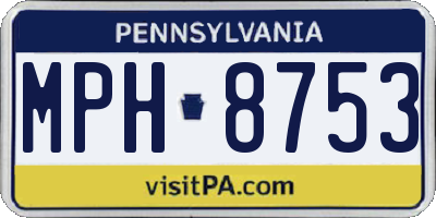 PA license plate MPH8753