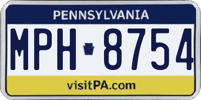 PA license plate MPH8754