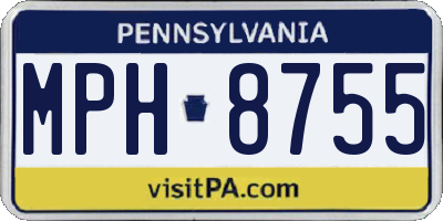 PA license plate MPH8755