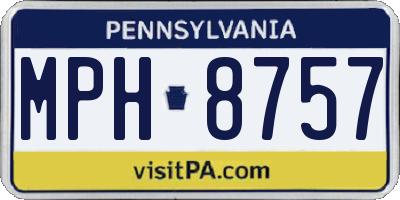 PA license plate MPH8757