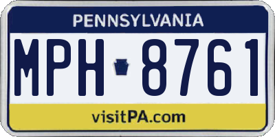PA license plate MPH8761