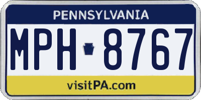 PA license plate MPH8767