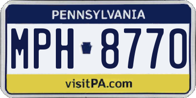 PA license plate MPH8770