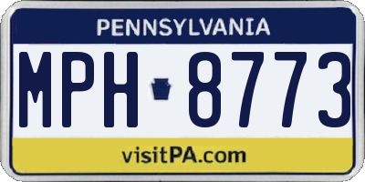 PA license plate MPH8773