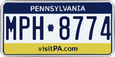 PA license plate MPH8774