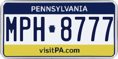 PA license plate MPH8777