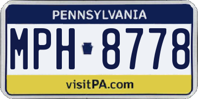 PA license plate MPH8778