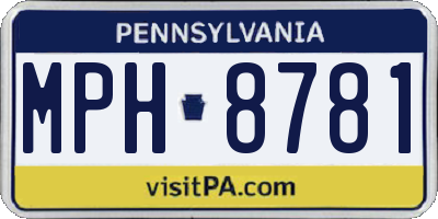 PA license plate MPH8781