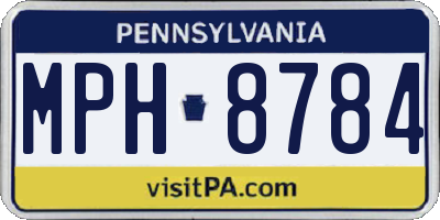 PA license plate MPH8784