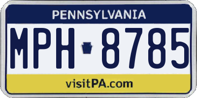 PA license plate MPH8785