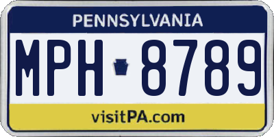 PA license plate MPH8789