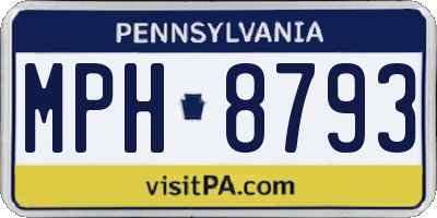 PA license plate MPH8793