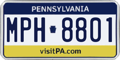 PA license plate MPH8801