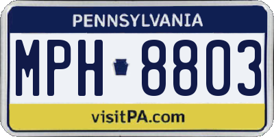 PA license plate MPH8803