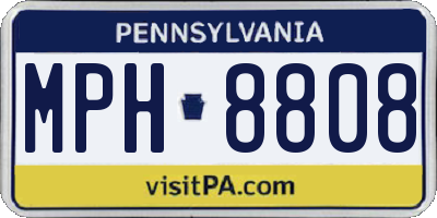 PA license plate MPH8808