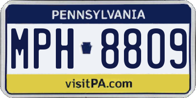 PA license plate MPH8809