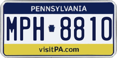 PA license plate MPH8810