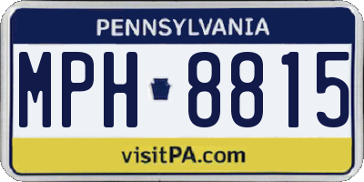 PA license plate MPH8815