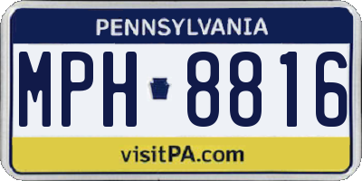 PA license plate MPH8816