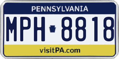 PA license plate MPH8818