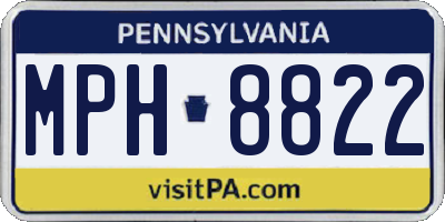 PA license plate MPH8822