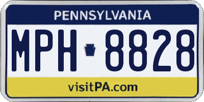 PA license plate MPH8828
