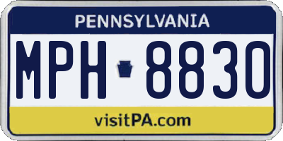 PA license plate MPH8830