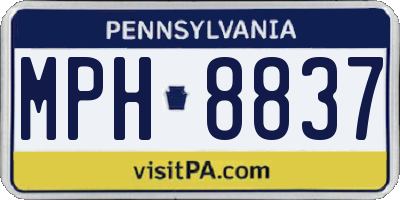 PA license plate MPH8837