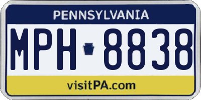PA license plate MPH8838