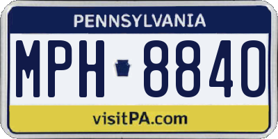 PA license plate MPH8840
