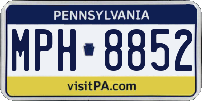 PA license plate MPH8852