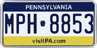 PA license plate MPH8853