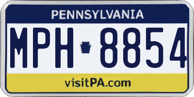 PA license plate MPH8854