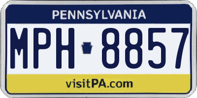 PA license plate MPH8857