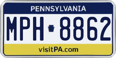 PA license plate MPH8862