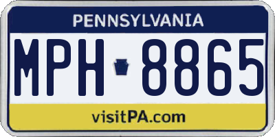 PA license plate MPH8865