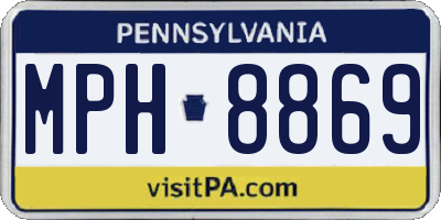 PA license plate MPH8869