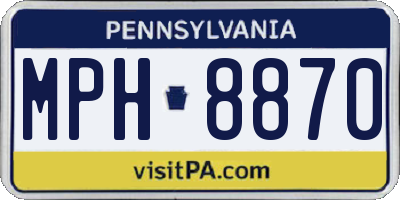 PA license plate MPH8870