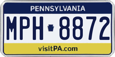 PA license plate MPH8872