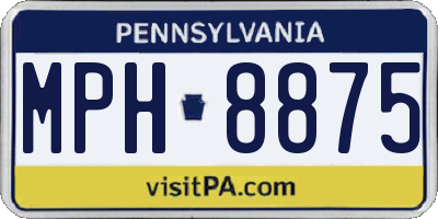 PA license plate MPH8875