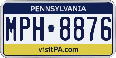 PA license plate MPH8876
