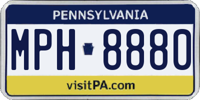 PA license plate MPH8880