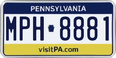 PA license plate MPH8881