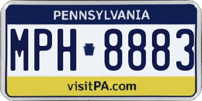 PA license plate MPH8883