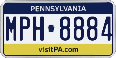 PA license plate MPH8884