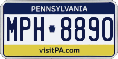PA license plate MPH8890