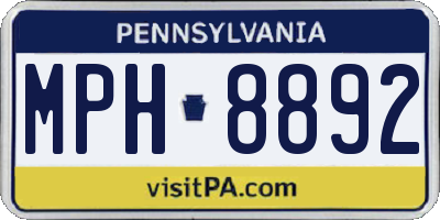 PA license plate MPH8892