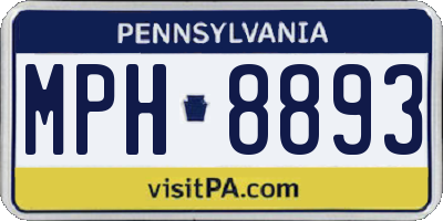 PA license plate MPH8893