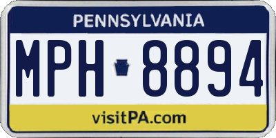 PA license plate MPH8894